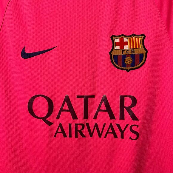 Nike FC Barcelona 2014-2015 Neon Pink Training Jersey Top Men’s L Large Soccer - Picture 2 of 5